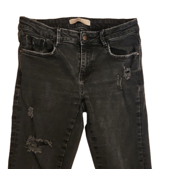 WOMENS Zara faded black distressed skinny jean size 6. - Picture 2 of 14
